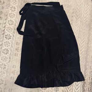 Chic Sezane Black Asymmetrical Wrap Skirt